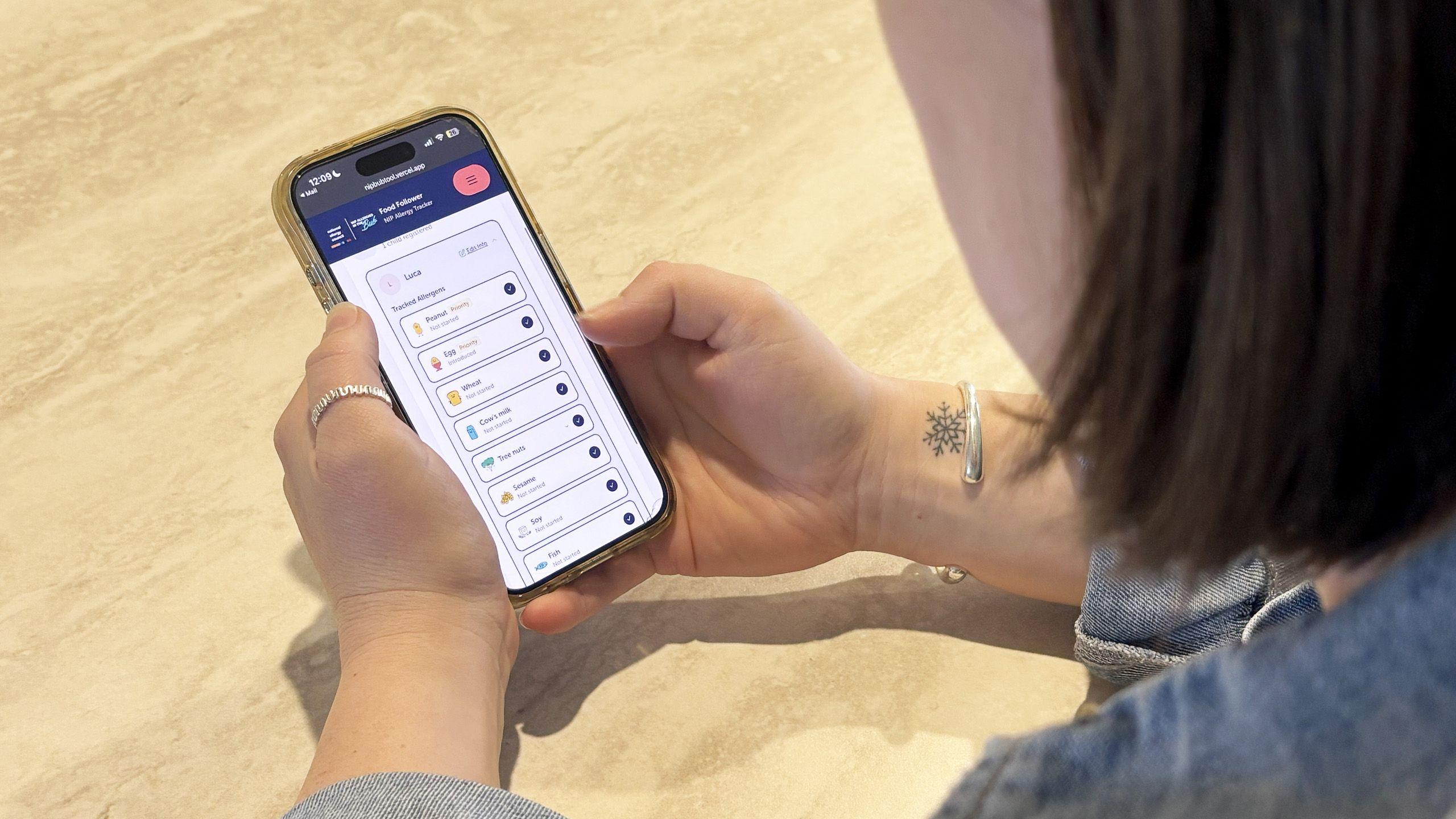 Nip allergies in the Bub Food Follower App
