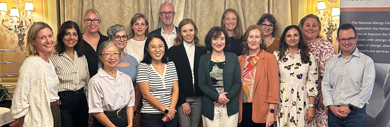 Pictured (left to right): Dr Katie Frith, Dr Preeti Joshi, Jill Smith (ASCIA CEO), Dr Melanie Wong, Maria Said AM (NAC Co-chair and A&AA CEO), Clinical Professor Michaela Lucas (NAC Co-chair), Dr Kiely Kim, Dr William Smith, Dr Wendy Freeman, Sally Voukelatos, Professor Kirsten Perrett, Dr Vicki McWilliam, Kylie Hollinshead, Dr Sandra Vale (NAC CEO), Briony Tyquin, Dr Brynn Wainstein