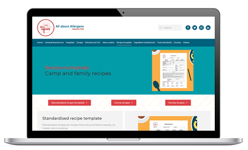 All about Allergens camp and family recipes site