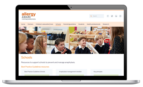 Allergy Aware website schools page