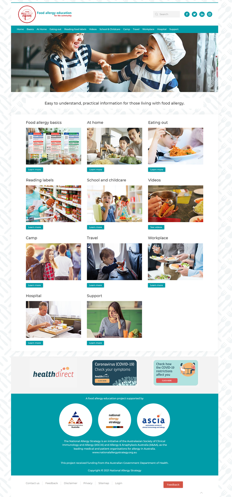 Food Allergy Education website