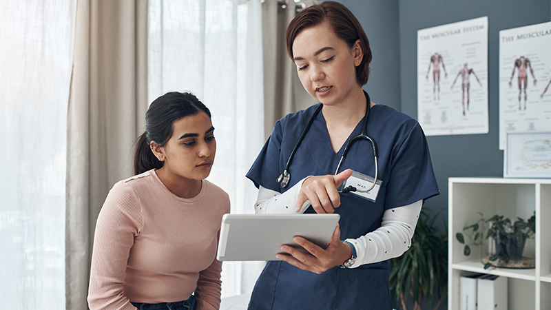 doctor talking to patient